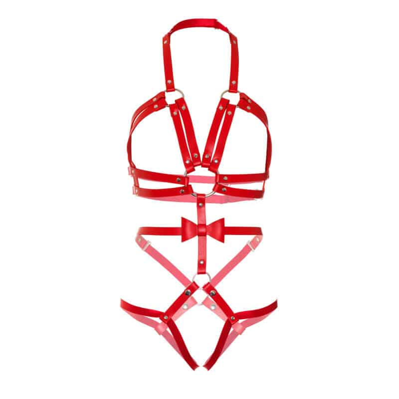 LEG AVENUE - KINK TEDDY ARNÉS CON TACHUELAS TALLA M - ROJO - piKanteo | Despierta tu lado más piKante Comprar LEG AVENUE - KINK TEDDY ARNÉS CON TACHUELAS TALLA M - ROJO al mejor precio - Envíos Discretos