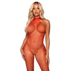 Comprar LEG AVENUE - LE FRIVOLE BODYSTOCKING - CUELLO RACER TALLA ÚNICA ROJO al mejor precio - Envíos Discretos