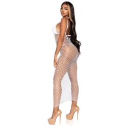 Comprar LEG AVENUE - MAXI VESTIDO DE RED TRENZADA CON ESPALDA DESCUBIERTA BLANCO al mejor precio - Envíos Discretos