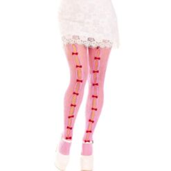 Comprar LEG AVENUE - MEDIAS CON ABERTURAS CORAZON & LAZOS ROSA al mejor precio - Envíos Discretos