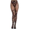 Comprar LEG AVENUE - MEDIAS DE ENCAJE DAHLIA CON DETALLE DE RED NEGRO al mejor precio - Envíos Discretos