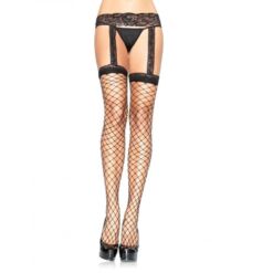 Comprar LEG AVENUE - MEDIAS DE RED CON LIGUERO DE ENCAJE NEGRO al mejor precio - Envíos Discretos