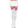 Comprar LEG AVENUE - MEDIAS NYLON BLANCO Y LAZO ROJO al mejor precio - Envíos Discretos