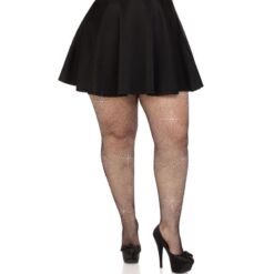 Comprar LEG AVENUE - MEDIAS REJILLA CRISTALIZADA NEGRO PLUS SIZE al mejor precio - Envíos Discretos