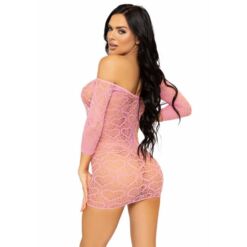 Comprar LEG AVENUE - MINI VESTIDO HEART NET TALLA ÚNICA - ROSA al mejor precio - Envíos Discretos