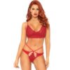 Comprar LEG AVENUE - SET 2 PIEZAS CON TANGA DOBLE TIRANTA M/L ROJO al mejor precio - Envíos Discretos