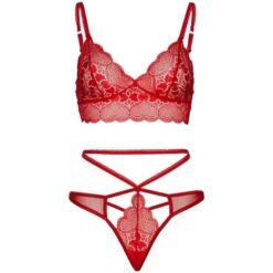 Comprar LEG AVENUE - SET 2 PIEZAS CON TANGA DOBLE TIRANTA M/L ROJO al mejor precio - Envíos Discretos
