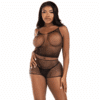 Comprar LEG AVENUE - SET CAMISETA & PANTALON REJILLA NEGRO al mejor precio - Envíos Discretos
