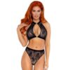 Comprar LEG AVENUE - SET DOS PIEZAS PANTIES Y TOP CUELLO HALTER NEGRO M/L al mejor precio - Envíos Discretos