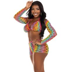 Comprar LEG AVENUE - SET TRES PIEZAS MULTICOLOR al mejor precio - Envíos Discretos