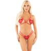 Comprar LEG AVENUE - SUJETADOR DE COPA ABIERTA + TANGA DISEÑO DE CORAZÓN ROJO TALLA ÚNICA al mejor precio - Envíos Discretos