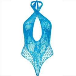Comprar LEG AVENUE - TEDDY HALTER CON ENCAJE AZUL al mejor precio - Envíos Discretos