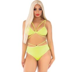 Comprar LEG AVENUE - TOP & BRAGAS CON TIRANTES AMARILLO al mejor precio - Envíos Discretos