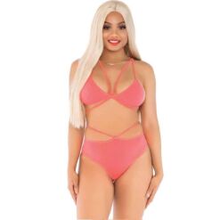 Comprar LEG AVENUE - TOP & BRAGAS CON TIRANTES CORAL al mejor precio - Envíos Discretos