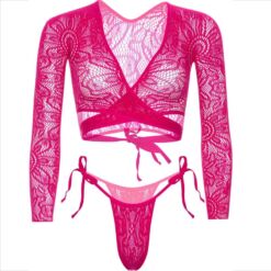 Comprar LEG AVENUE - TOP CORTO DE ENCAJE CON TANGA al mejor precio - Envíos Discretos