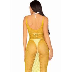 Comprar LEG AVENUE - VESTIDO DE REJILLA LARGO AMARILLO TALLA ÚNICA al mejor precio - Envíos Discretos