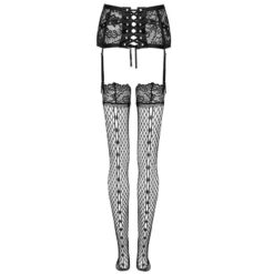 Comprar LIVCO CORSETTI FASHION - JELLY LC 90673 LIGUERO + MEDIAS NEGRO S/M al mejor precio - Envíos Discretos