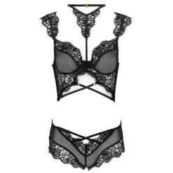 Comprar LIVCO CORSETTI FASHION - PALMENOM LC 90614 SUJETADOR + PANTY NEGRO S/M al mejor precio - Envíos Discretos