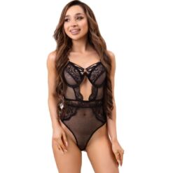 Comprar LIVCO CORSETTI FASHION - PAULA LC 20209 BODY CON ADORNOS DE ENCAJE NEGRO S/M al mejor precio - Envíos Discretos