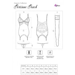 Comprar LIVCO CORSETTI FASHION - PERSINNE PEACH SET CORSET + PANTY + MEDIAS S/M al mejor precio - Envíos Discretos