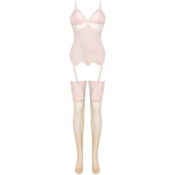 Comprar LIVCO CORSETTI FASHION - PERSINNE PEACH SET CORSET + PANTY + MEDIAS S/M al mejor precio - Envíos Discretos