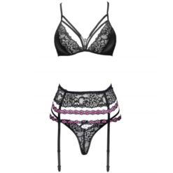 Comprar LIVCO CORSETTI FASHION - SNEHANA LC 90443 SUJETADOR + LIGUERO + PANTY NEGRO S/M al mejor precio - Envíos Discretos