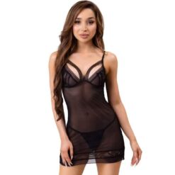 Comprar LIVCO CORSETTI FASHION - TIANA LC 20208 CAMISA + TANGA NEGRO S/M al mejor precio - Envíos Discretos
