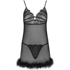 Comprar LIVCO CORSETTI FASHION - ZERUNAM SET BABYDOLL + TANGA NEGRO S/M al mejor precio - Envíos Discretos