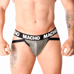 Comprar MACHO - MX27GR JOCK CUERO GRIS BEIGE L al mejor precio - Envíos Discretos