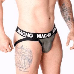 Comprar MACHO - MX27GR JOCK CUERO GRIS BEIGE S al mejor precio - Envíos Discretos