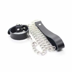 Comprar OHMAMA FETISH - COLLAR PARA PENE Y CORREA PIEL CON CADENA METALICA al mejor precio - Envíos Discretos