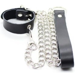 Comprar OHMAMA FETISH - COLLAR PARA PENE Y CORREA PIEL CON CADENA METALICA al mejor precio - Envíos Discretos