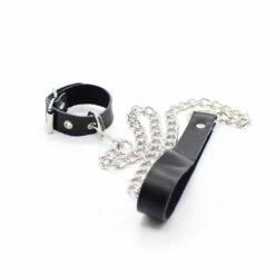 Comprar OHMAMA FETISH - COLLAR PARA PENE Y CORREA PIEL CON CADENA METALICA al mejor precio - Envíos Discretos