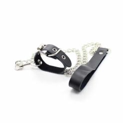 Comprar OHMAMA FETISH - COLLAR PARA PENE Y CORREA PIEL CON CADENA METALICA al mejor precio - Envíos Discretos