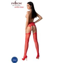 Comprar PASSION - S028 MEDIAS CON LIGUERO ROJO TALLA ÚNICA al mejor precio - Envíos Discretos