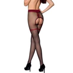 Comprar PASSION - TIOPEN 019 MEDIAS NEGRO/ROJO 3/4 20 DEN al mejor precio - Envíos Discretos