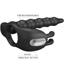 Comprar PRETTY LOVE - BLACKNEY ANILLO PENE CON PLUG VIBRADOR NEGRO al mejor precio - Envíos Discretos
