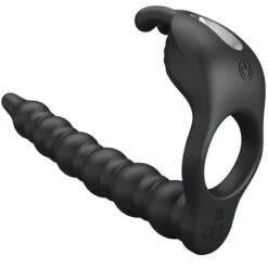 Comprar PRETTY LOVE - BLACKNEY ANILLO PENE CON PLUG VIBRADOR NEGRO al mejor precio - Envíos Discretos