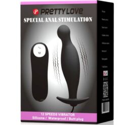 Comprar PRETTY LOVE - PLUG ANAL SILICONA 12 MODOS VIBRACIÓN NEGRO al mejor precio - Envíos Discretos