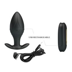 Comprar PRETTY LOVE - REGINA PLUG ANAL VIBRADOR RECARGABLE NEGRO al mejor precio - Envíos Discretos