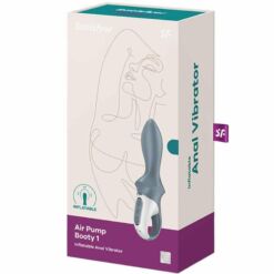Comprar SATISFYER - AIR PUMP BOOTY 1 VIBRADOR INFLABLE ANAL GRIS al mejor precio - Envíos Discretos