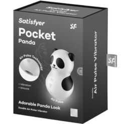 Comprar SATISFYER - POCKET PANDA ESTIMULADOR & VIBRADOR BLANCO Y NEGRO al mejor precio - Envíos Discretos