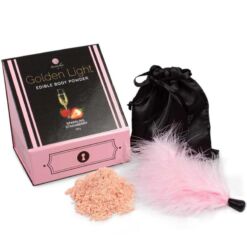 Comprar SECRETPLAY - GOLDEN LIGHT KIT POLVOS COMESTIBLES Y PLUMA FRESAS & CAVA al mejor precio - Envíos Discretos