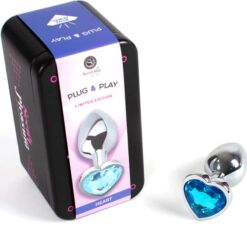 Comprar SECRETPLAY - METAL BUTT PLUG CORAZÓN AZUL TALLA S 7 CM al mejor precio - Envíos Discretos