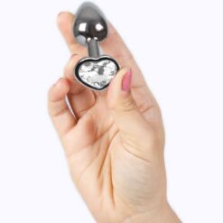 Comprar SECRETPLAY - METAL BUTT PLUG CORAZÓN TRANSPARENTE TALLA S 7 CM al mejor precio - Envíos Discretos