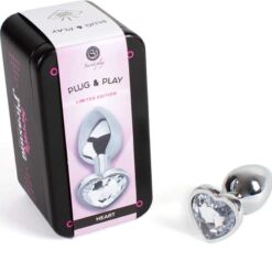 Comprar SECRETPLAY - METAL BUTT PLUG CORAZÓN TRANSPARENTE TALLA S 7 CM al mejor precio - Envíos Discretos