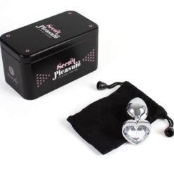 Comprar SECRETPLAY - METAL BUTT PLUG CORAZÓN TRANSPARENTE TALLA S 7 CM al mejor precio - Envíos Discretos