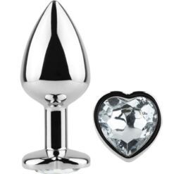 Comprar SECRETPLAY - METAL BUTT PLUG CORAZÓN TRANSPARENTE TALLA S 7 CM al mejor precio - Envíos Discretos