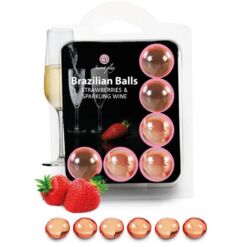 Comprar SECRETPLAY - SET 6 BRAZILIANS BALLS FRESAS CON CAVA al mejor precio - Envíos Discretos