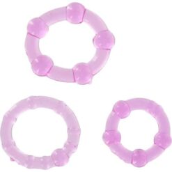 Comprar SEVEN CREATIONS - JUEGO TRES ANILLOS PENE LILA al mejor precio - Envíos Discretos